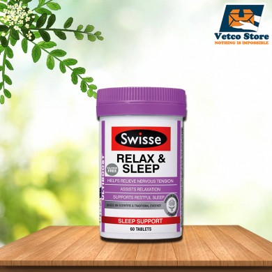 Viên uống hỗ trợ ngủ ngon, giảm stress Swisse Relax and Sleep 60 viên